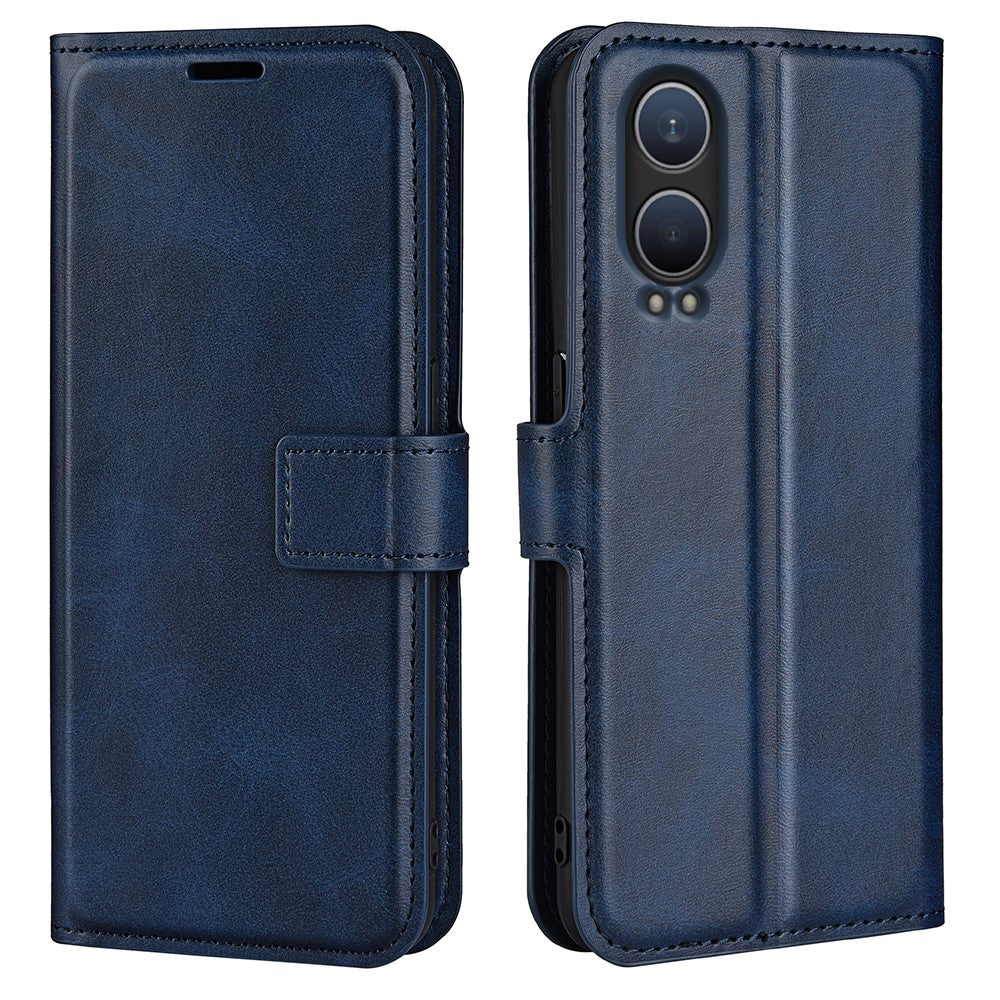 For OnePlus Nord CE4 Lite 5G / Oppo K12x 5G (China) Case Calf Texture Leather Stand Phone Cover
