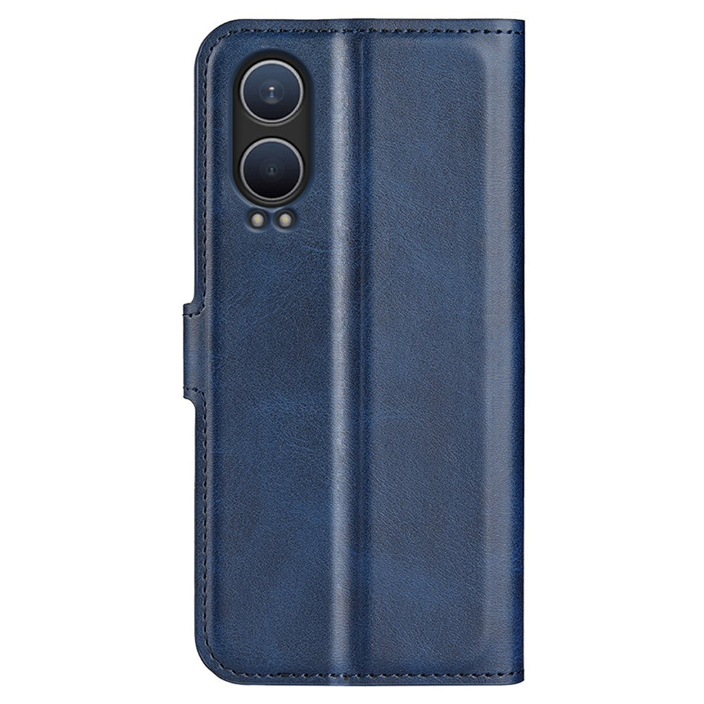 For OnePlus Nord CE4 Lite 5G / Oppo K12x 5G (China) Case Calf Texture Leather Stand Phone Cover