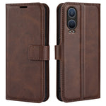 For OnePlus Nord CE4 Lite 5G / Oppo K12x 5G (China) Case Calf Texture Leather Stand Phone Cover