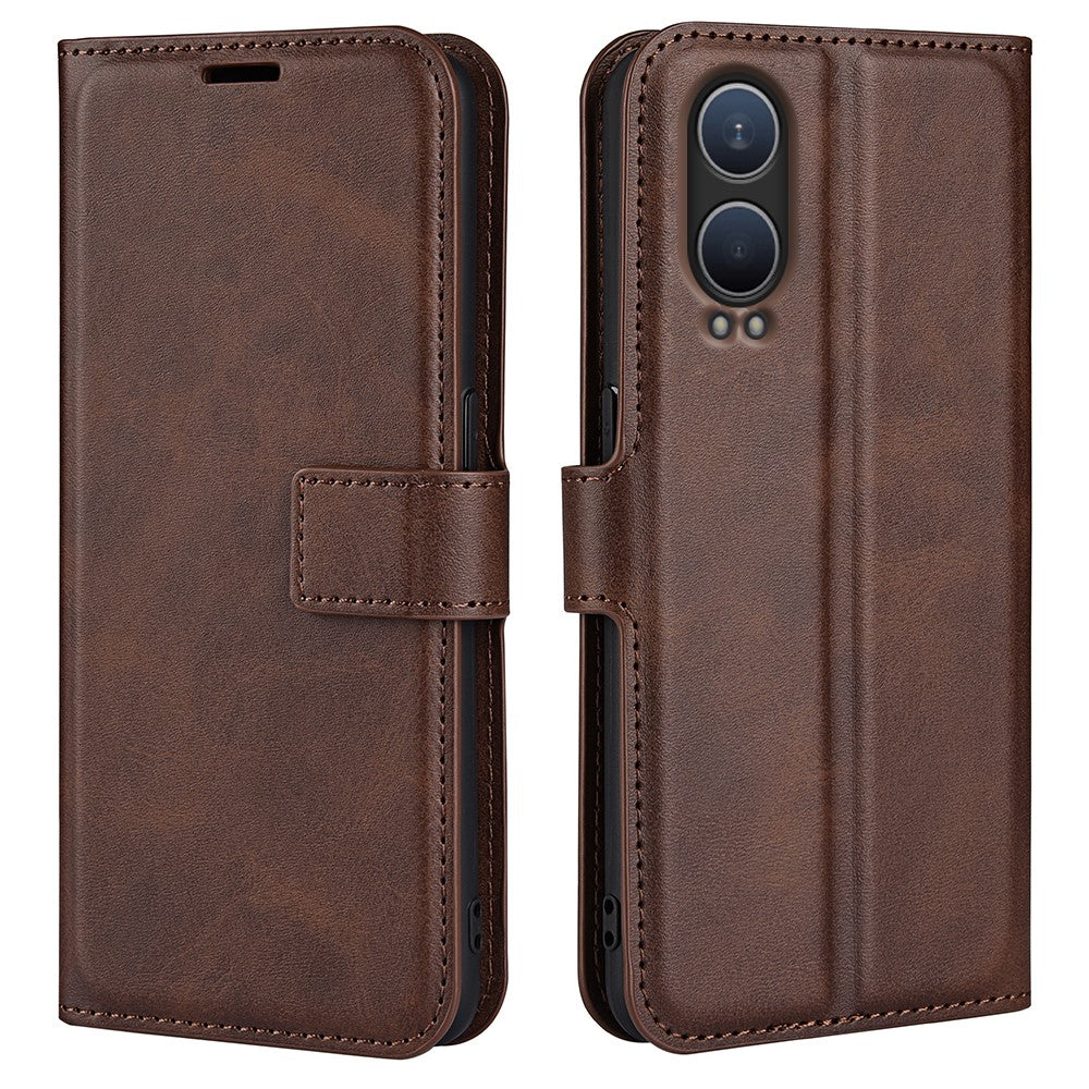 For OnePlus Nord CE4 Lite 5G / Oppo K12x 5G (China) Case Calf Texture Leather Stand Phone Cover