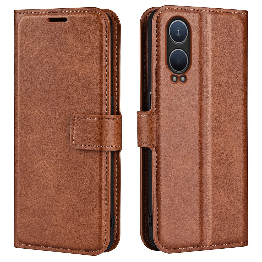For OnePlus Nord CE4 Lite 5G / Oppo K12x 5G (China) Case Calf Texture Leather Stand Phone Cover