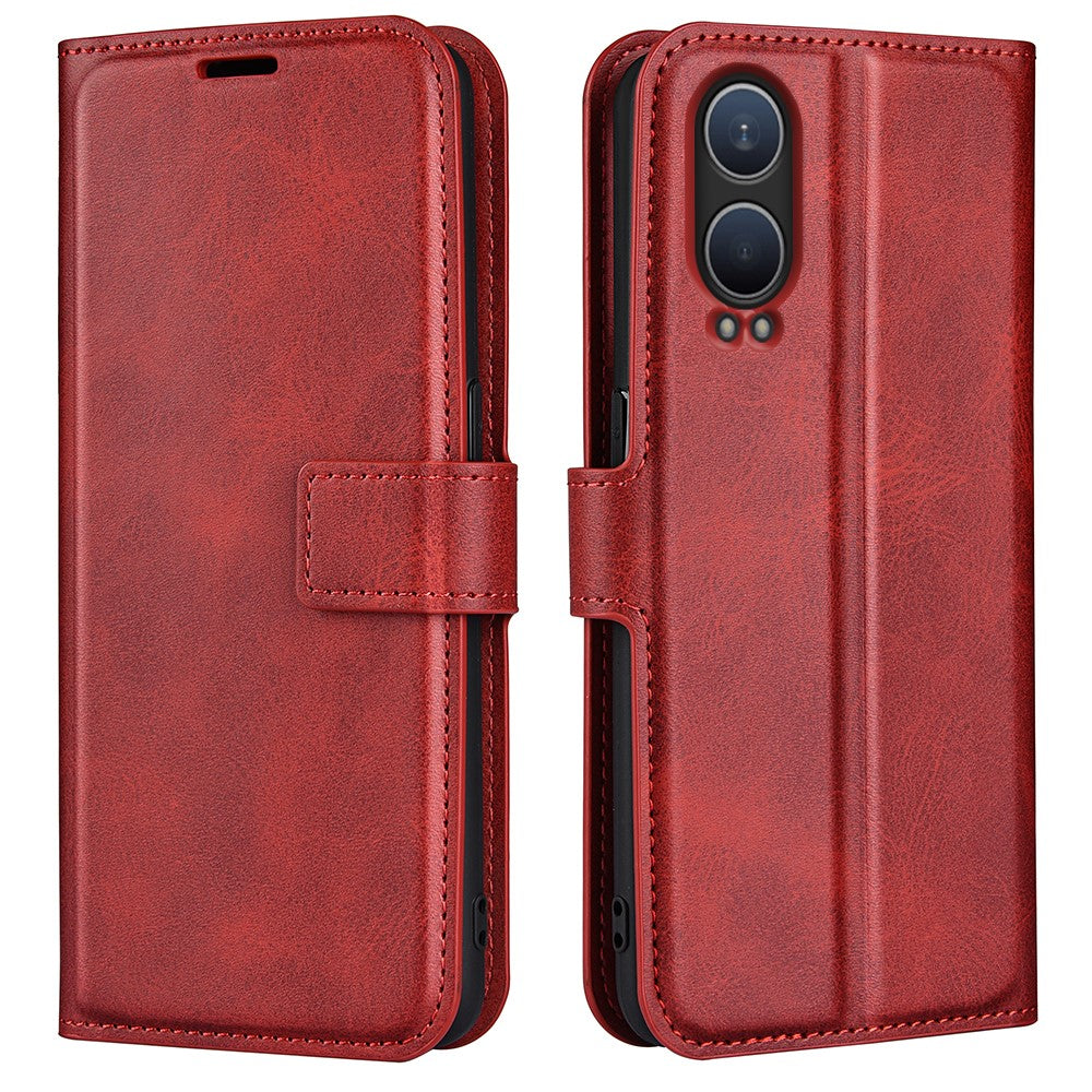 For OnePlus Nord CE4 Lite 5G / Oppo K12x 5G (China) Case Calf Texture Leather Stand Phone Cover
