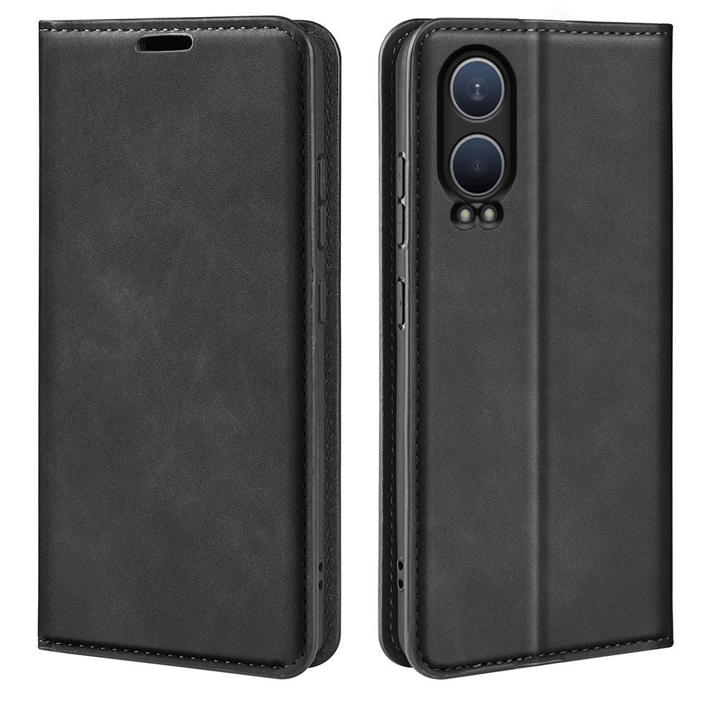 OnePlus Nord CE4 Lite 5G / Oppo K12x 5G (Kina)-tegnebogsetui i læder med skin-touch-funktion