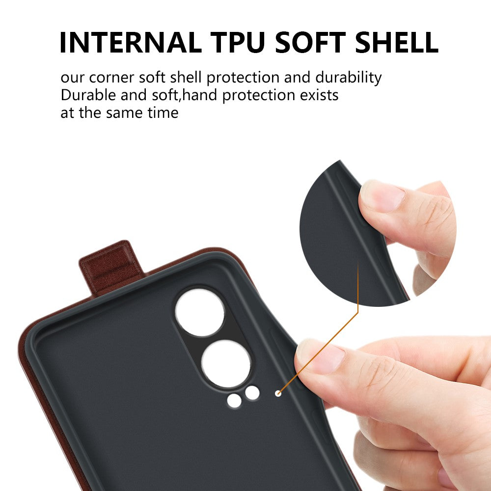 Til OnePlus Nord CE4 Lite 5G / Oppo K12x 5G (Kina) Cover med kortlommer Vertikalt flip læder telefoncover