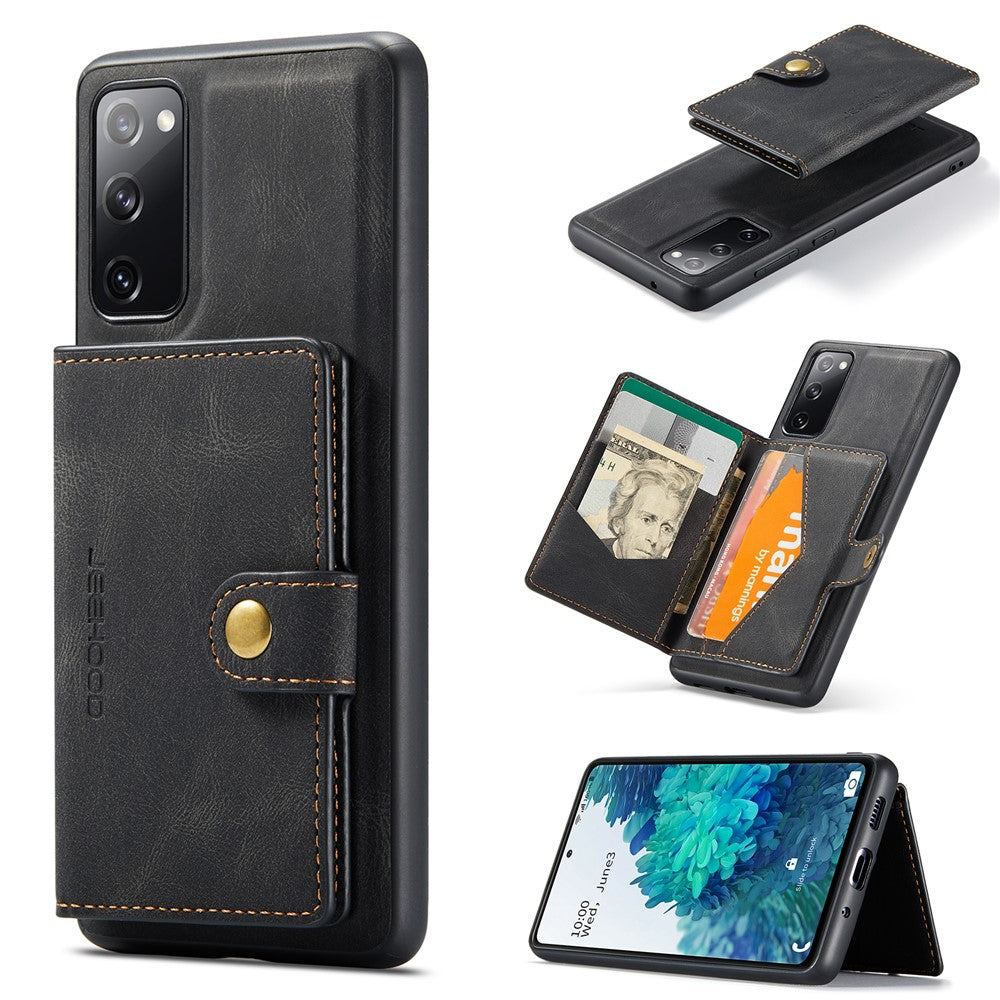 JEEHOOD J01 For Samsung Galaxy S20 FE 2022 / S20 FE / S20 FE 5G / S20 Lite Case Retro Leather Detachable Back Cover
