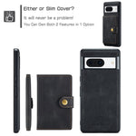 JEEHOOD J01 For Google Pixel 8a Case Leather + TPU Retro Phone Cover Detachable Magnetic Back Card Pocket