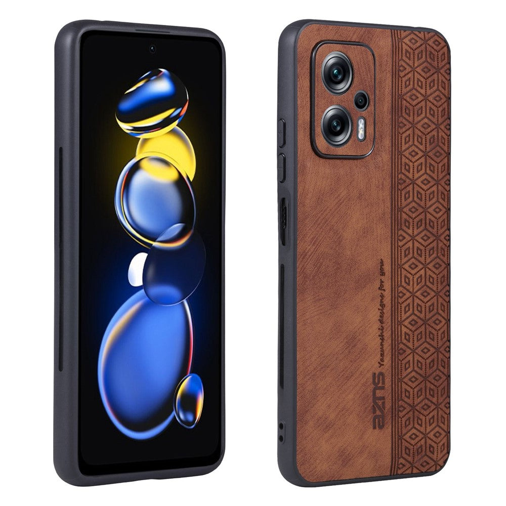 AZNS för Xiaomi Redmi Note 11T Pro 5G / Note 11T Pro+ 5G / Poco X4 GT 5G / Redmi K50i 5G, reptåligt mobilskal med tryck i PU-läder + TPU-bakstycke