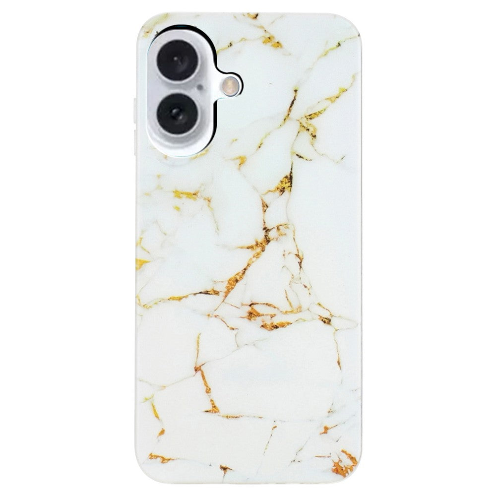 För iPhone 16 TPU-skal Marmormönstrat Skyddande Telefonskal