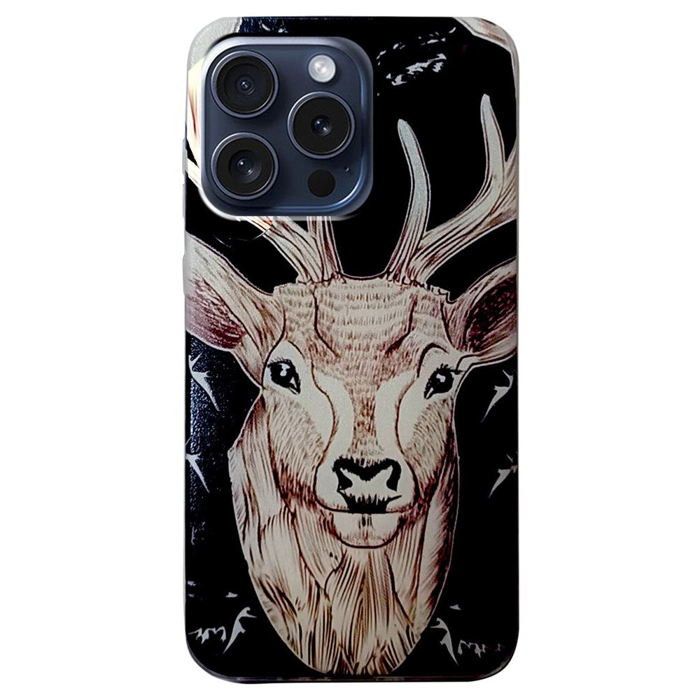 Til iPhone 16 Pro Cover med mønstertryk TPU Beskyttende Telefoncover