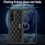 Til Samsung Galaxy Z Fold6 5G Etui Rhombus Gitter Telefoncover med Skærmbeskytter i Hærdet Glas