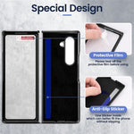 Til Samsung Galaxy Z Fold6 5G Etui Rhombus Gitter Telefoncover med Skærmbeskytter i Hærdet Glas