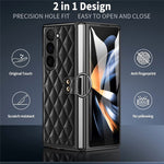 Til Samsung Galaxy Z Fold6 5G Etui Rhombus Gitter Telefoncover med Skærmbeskytter i Hærdet Glas