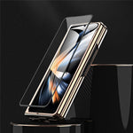 Til Samsung Galaxy Z Fold6 5G Etui Rhombus Gitter Telefoncover med Skærmbeskytter i Hærdet Glas