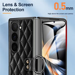 Til Samsung Galaxy Z Fold6 5G Etui Rhombus Gitter Telefoncover med Skærmbeskytter i Hærdet Glas