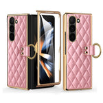 Til Samsung Galaxy Z Fold6 5G Etui Rhombus Gitter Telefoncover med Skærmbeskytter i Hærdet Glas