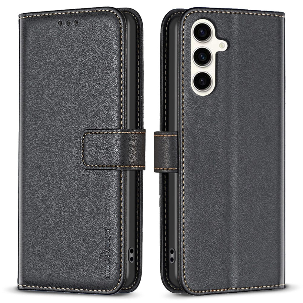 BINFEN COLOR BF17 Til Samsung Galaxy M35 5G Cover Beskyttende Telefonetui i Læder