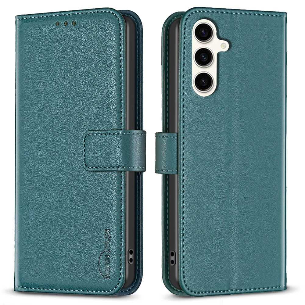 BINFEN COLOR BF17 Til Samsung Galaxy M35 5G Cover Beskyttende Telefonetui i Læder