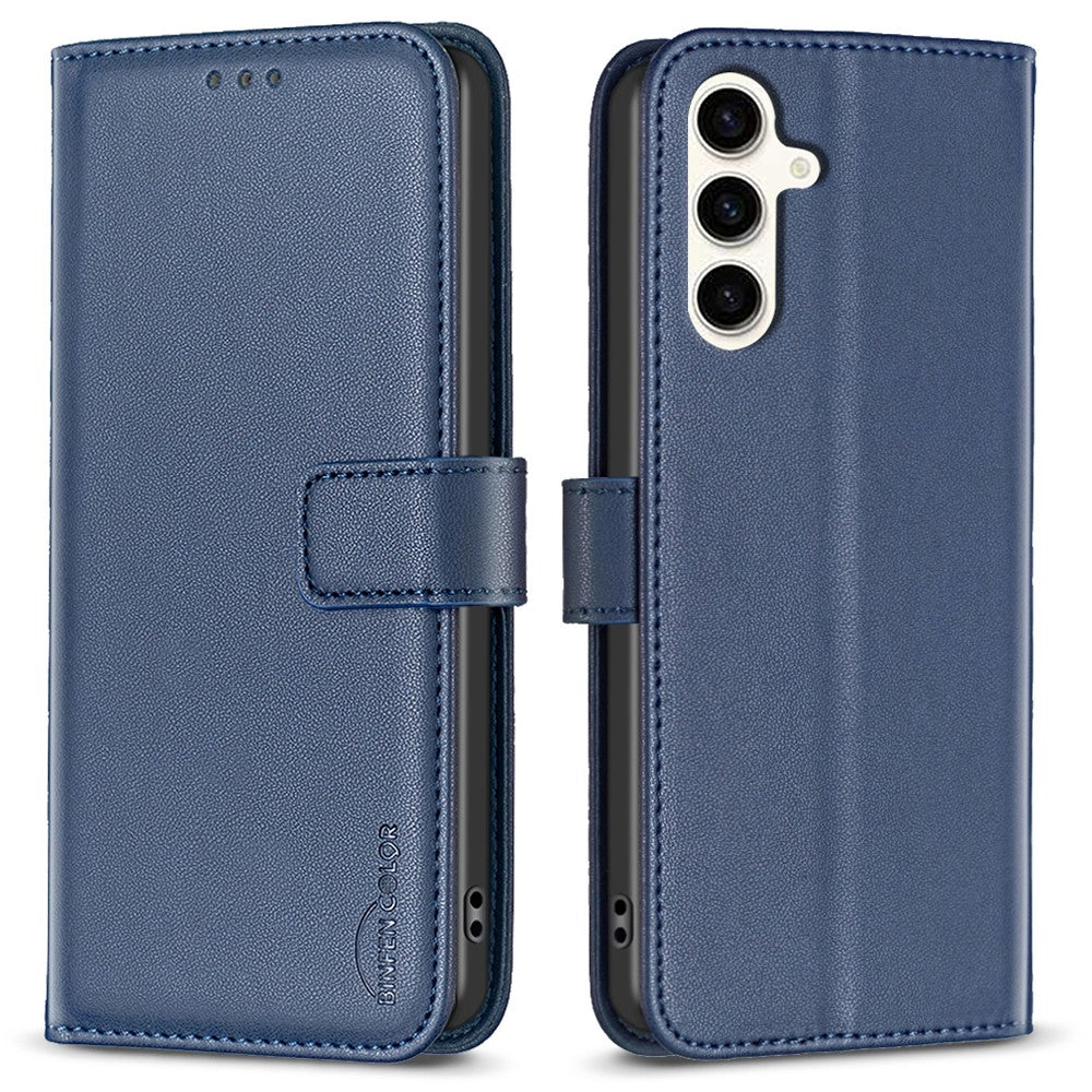 BINFEN COLOR BF17 Til Samsung Galaxy M35 5G Cover Beskyttende Telefonetui i Læder