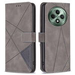 BINFEN COLOR For Oppo Reno12 F 5G Phone Cases Wallet Stand Geometry Imprint Leather Cover