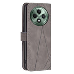 BINFEN COLOR For Oppo Reno12 F 5G Phone Cases Wallet Stand Geometry Imprint Leather Cover