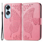 For Oppo A60 4G Case Butterfly Imprinted PU Leather Stand Wrist Strap Purse Phone Cover