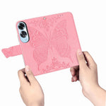 For Oppo A60 4G Case Butterfly Imprinted PU Leather Stand Wrist Strap Purse Phone Cover