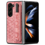 For Samsung Galaxy Z Fold6 5G Case Wrist Band Leather+PC Cover with Pen Slot
