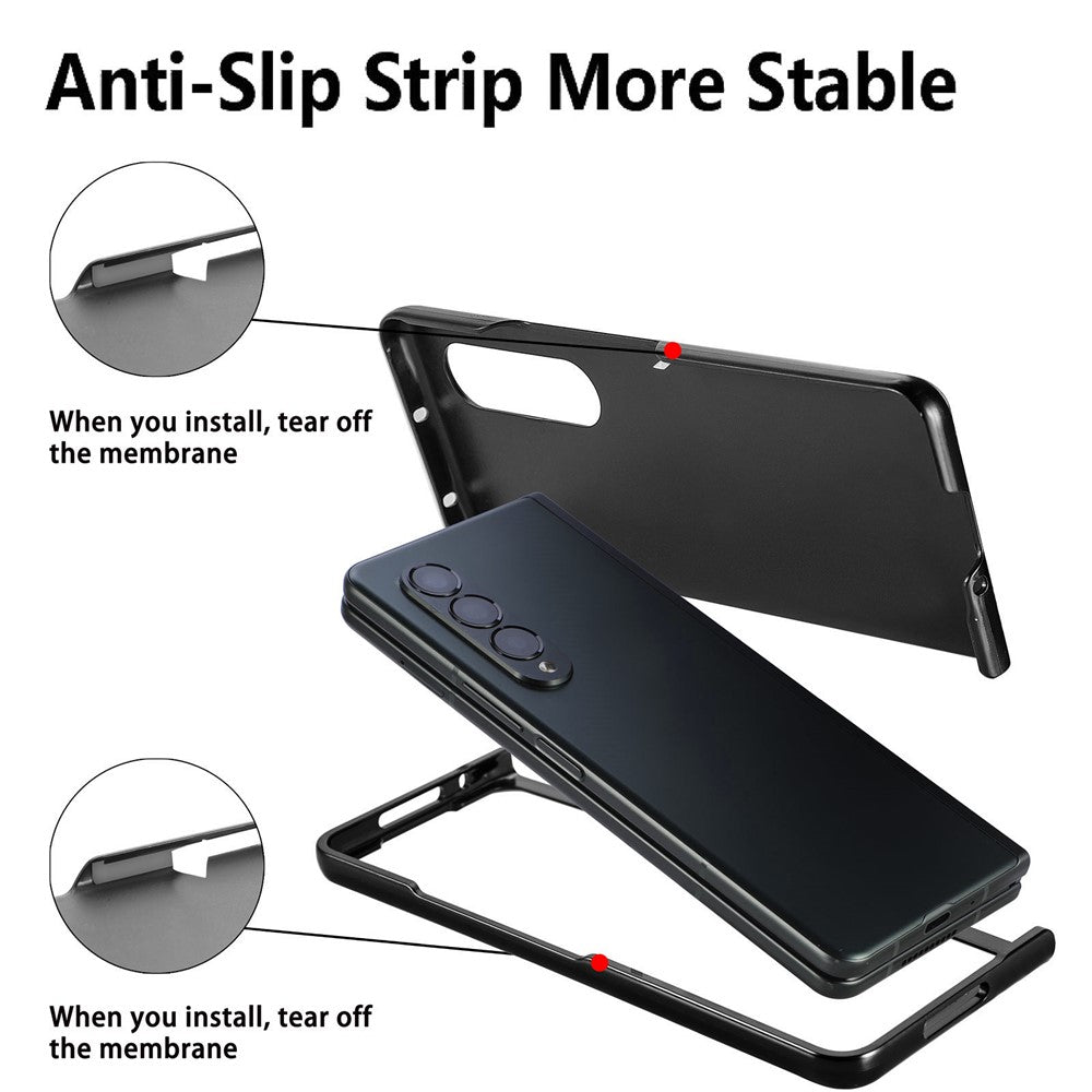 For Samsung Galaxy Z Fold6 5G Case Wrist Band Leather+PC Cover with Pen Slot