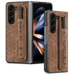For Samsung Galaxy Z Fold6 5G Case Wrist Band Leather+PC Cover with Pen Slot