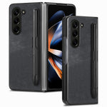 Til Samsung Galaxy Z Fold6 5G Etui Retro PU Læder+PC Cover med Penholder