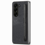 Til Samsung Galaxy Z Fold6 5G Etui Retro PU Læder+PC Cover med Penholder