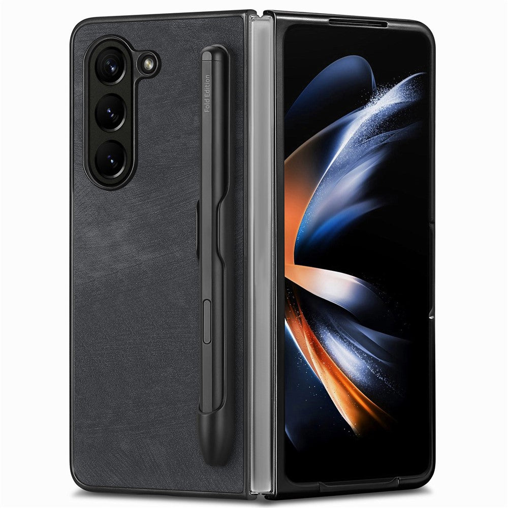 Til Samsung Galaxy Z Fold6 5G Etui Retro PU Læder+PC Cover med Penholder