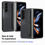 Til Samsung Galaxy Z Fold6 5G Etui Retro PU Læder+PC Cover med Penholder