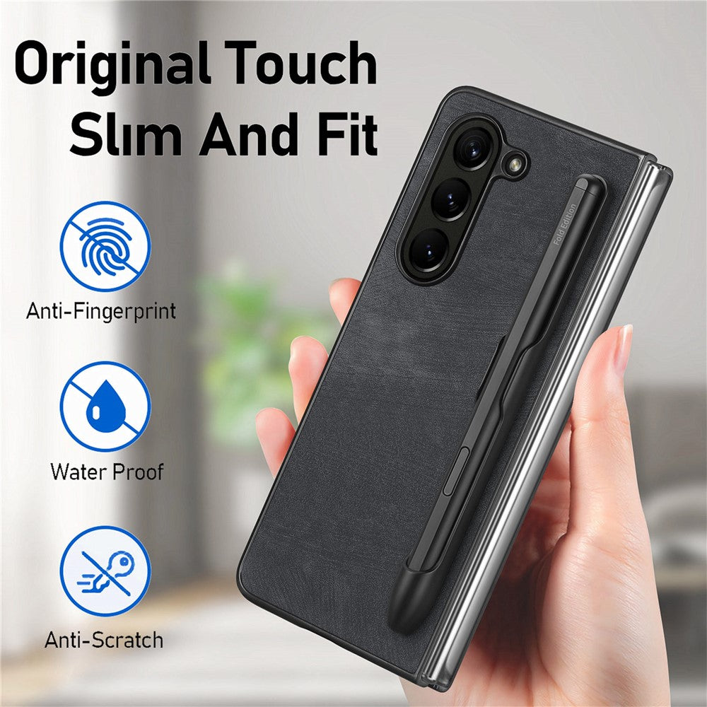 Til Samsung Galaxy Z Fold6 5G Etui Retro PU Læder+PC Cover med Penholder