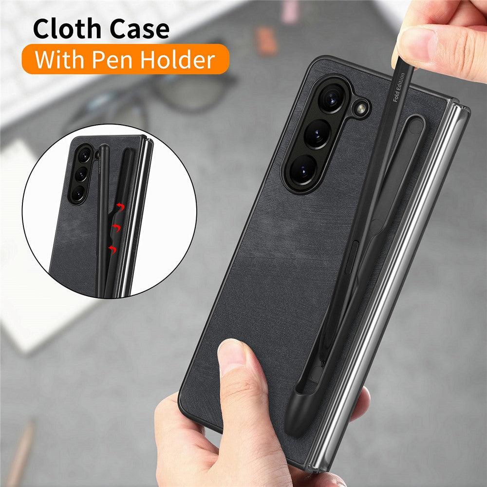 Til Samsung Galaxy Z Fold6 5G Etui Retro PU Læder+PC Cover med Penholder