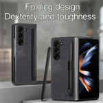 Til Samsung Galaxy Z Fold6 5G Etui Retro PU Læder+PC Cover med Penholder