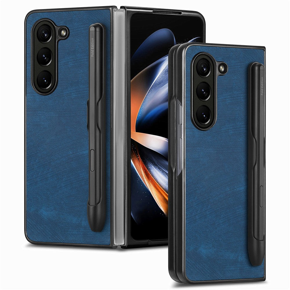 Til Samsung Galaxy Z Fold6 5G Etui Retro PU Læder+PC Cover med Penholder