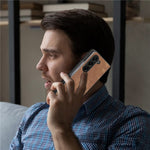 For Samsung Galaxy Z Fold6 5G Case Retro PU Leather Coated PC Folding Phone Cover