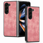For Samsung Galaxy Z Fold6 5G Case Retro PU Leather Coated PC Folding Phone Cover