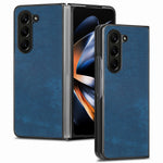For Samsung Galaxy Z Fold6 5G Case Retro PU Leather Coated PC Folding Phone Cover