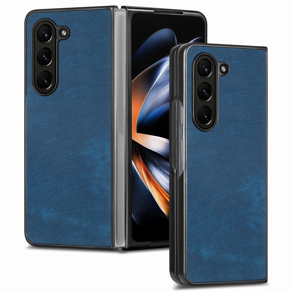 For Samsung Galaxy Z Fold6 5G Case Retro PU Leather Coated PC Folding Phone Cover