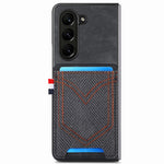 Til Samsung Galaxy Z Fold6 5G Etui Læder+PC Telefoncover med Denim Tekstur og Kortholder