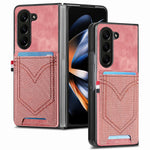 Til Samsung Galaxy Z Fold6 5G Etui Læder+PC Telefoncover med Denim Tekstur og Kortholder