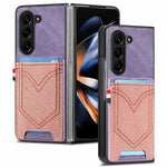 Til Samsung Galaxy Z Fold6 5G Etui Læder+PC Telefoncover med Denim Tekstur og Kortholder