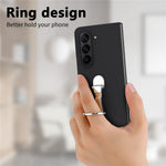 For Samsung Galaxy Z Fold6 5G Case Ring Holder PC Phone Cover with Tempered Glass Film