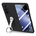 For Samsung Galaxy Z Fold6 5G Case Ring Holder PC Phone Cover with Tempered Glass Film