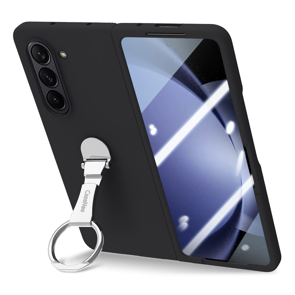 For Samsung Galaxy Z Fold6 5G Case Ring Holder PC Phone Cover with Tempered Glass Film