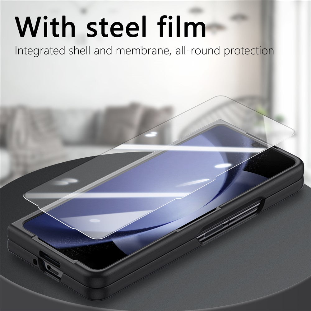 For Samsung Galaxy Z Fold6 5G Case Ring Holder PC Phone Cover with Tempered Glass Film