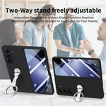 For Samsung Galaxy Z Fold6 5G Case Ring Holder PC Phone Cover with Tempered Glass Film