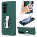 For Samsung Galaxy Z Fold6 5G Case Ring Holder PC Phone Cover with Tempered Glass Film